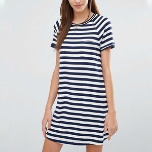 Host Pick‎ ⭐️ Abercrombie & Fitch Navy White Crewneck T-Shirt Dress Size Small